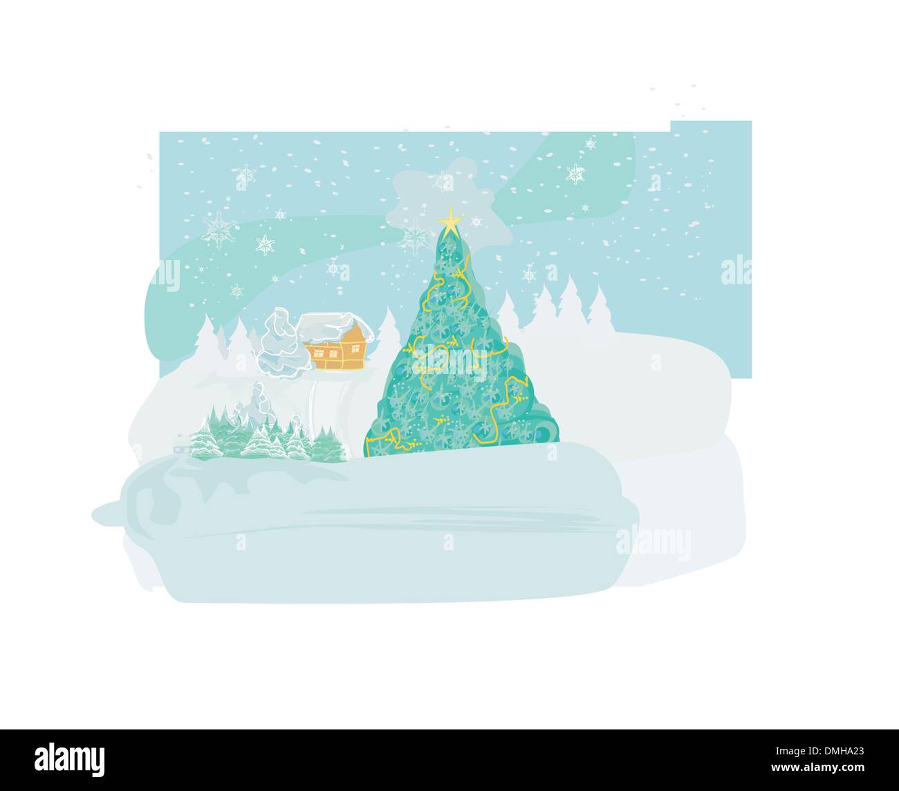 Winter Landscape Vector Stock Vector Image Art Alamy