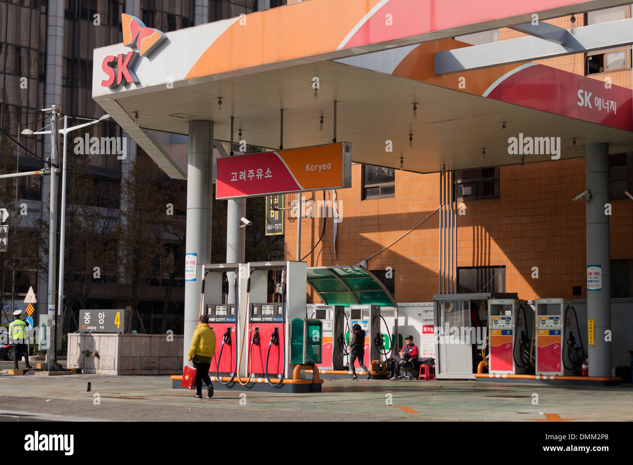 Gas station Busan, South Korea Stock Photo, Royalty Free Image