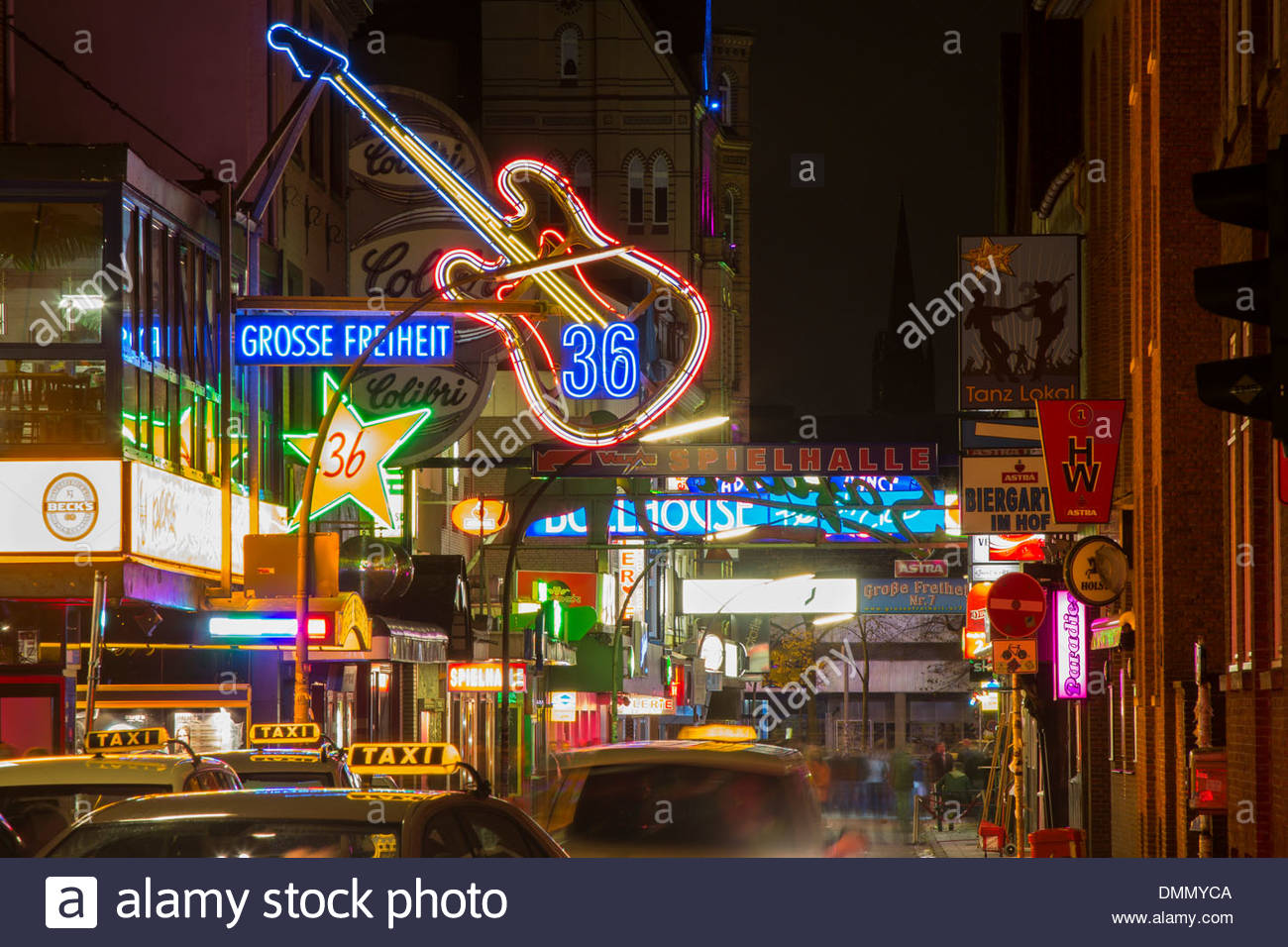 Germany, Hamburg, Street Grosse Freiheit with music club Stock Photo