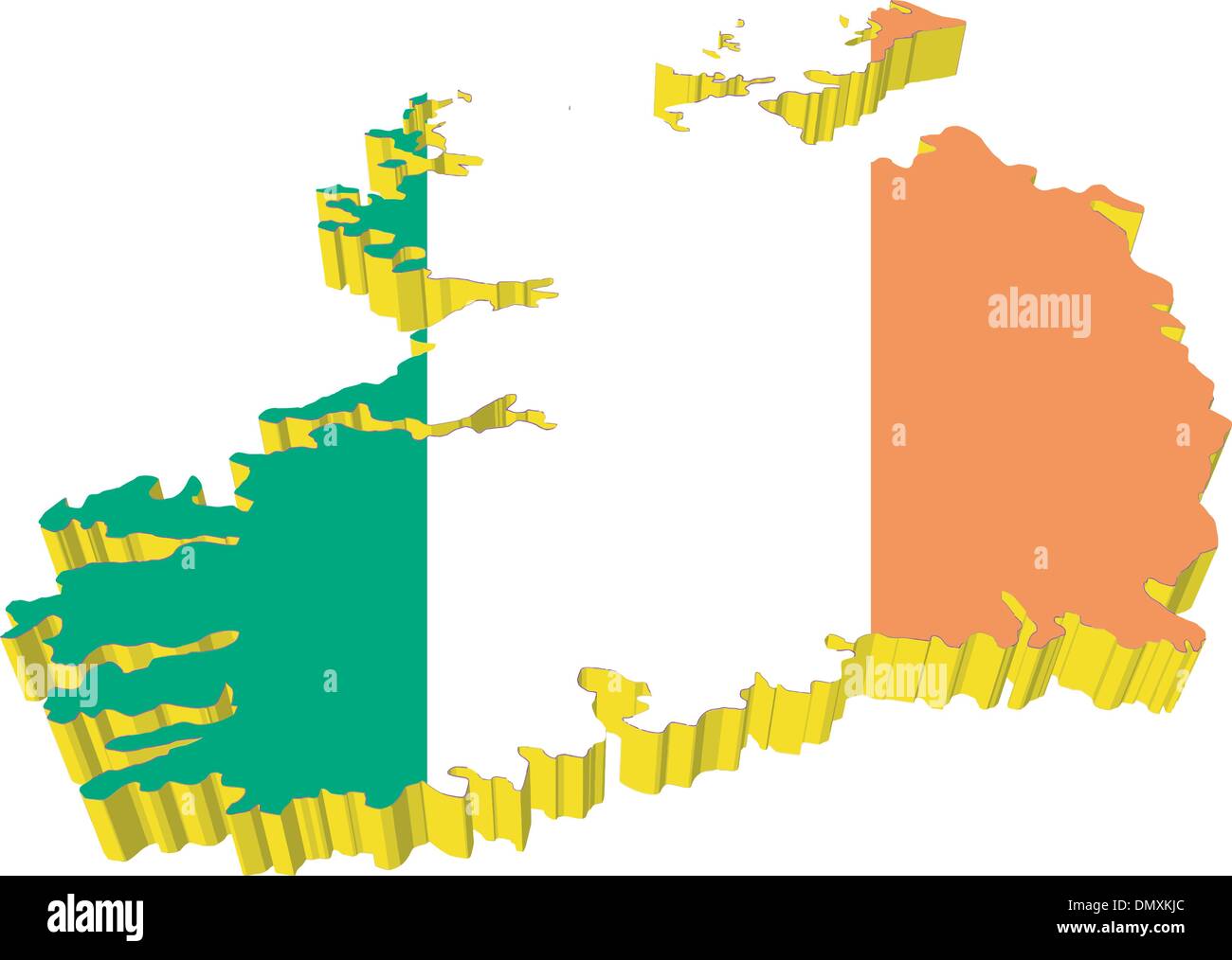 Vectors 3D Map Of Ireland Stock Vector Image Art Alamy