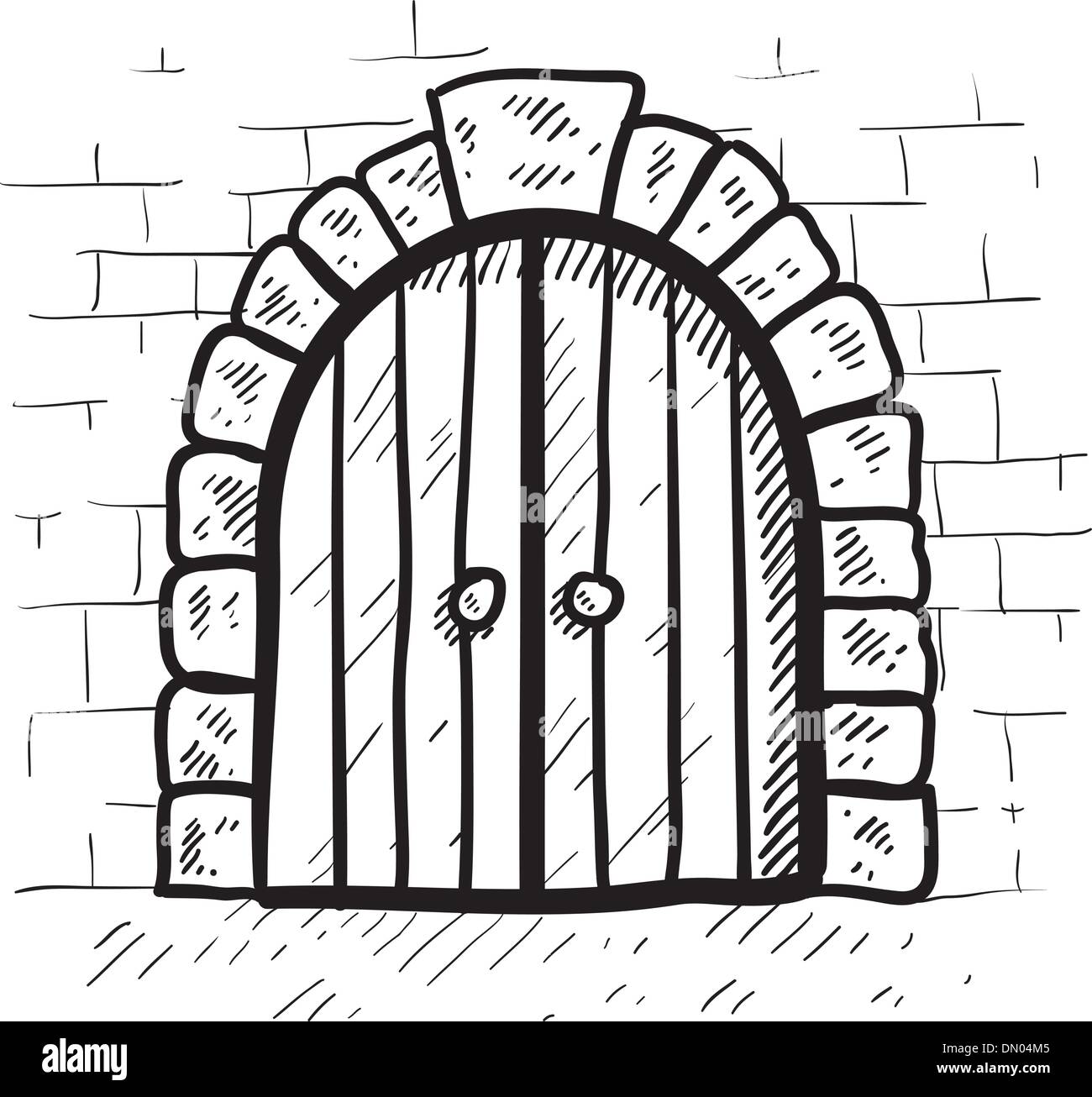 Secure castle door vector sketch Stock Vector Art & Illustration