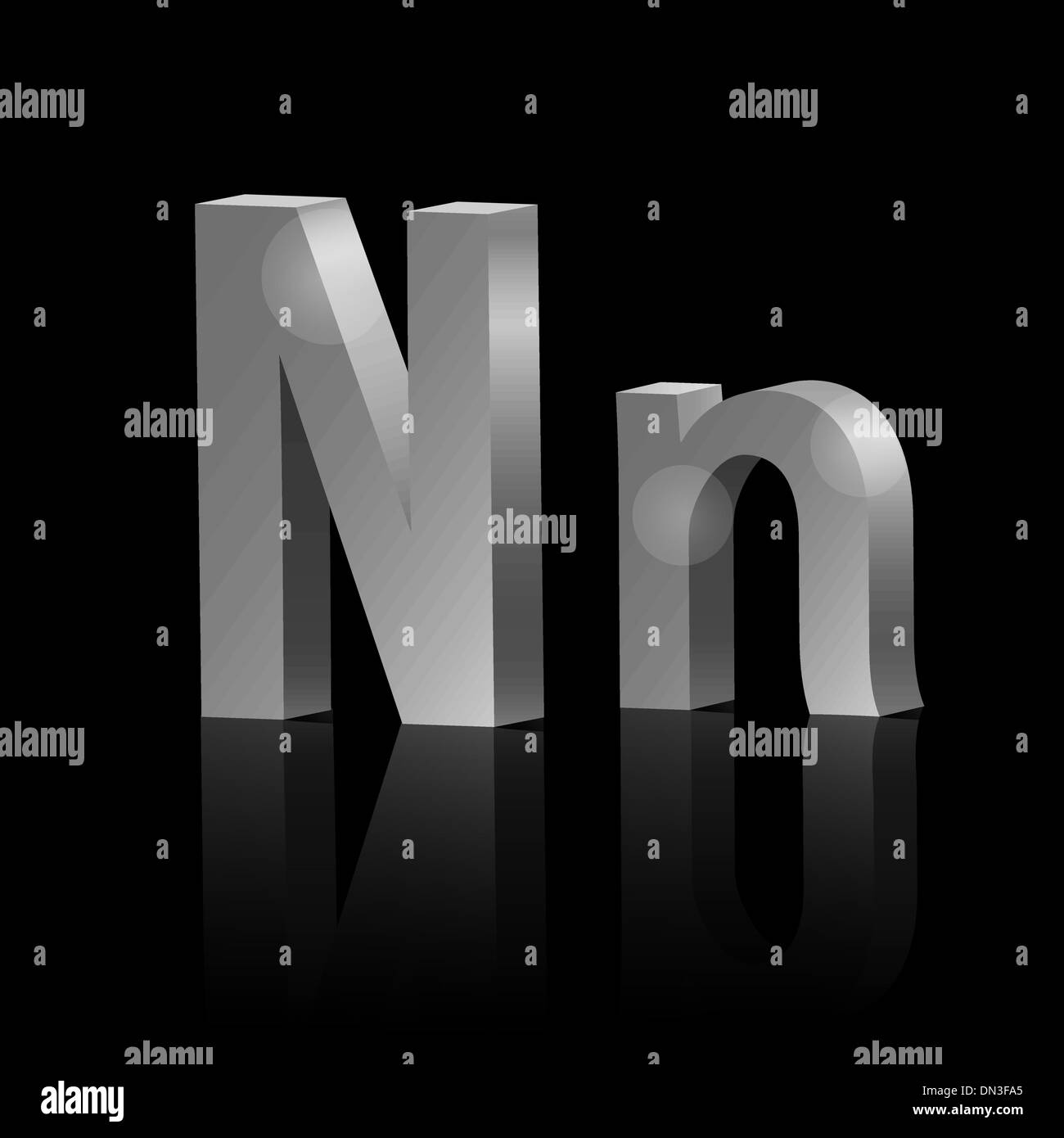 Metallic Letter N Stock Vector Image Art Alamy