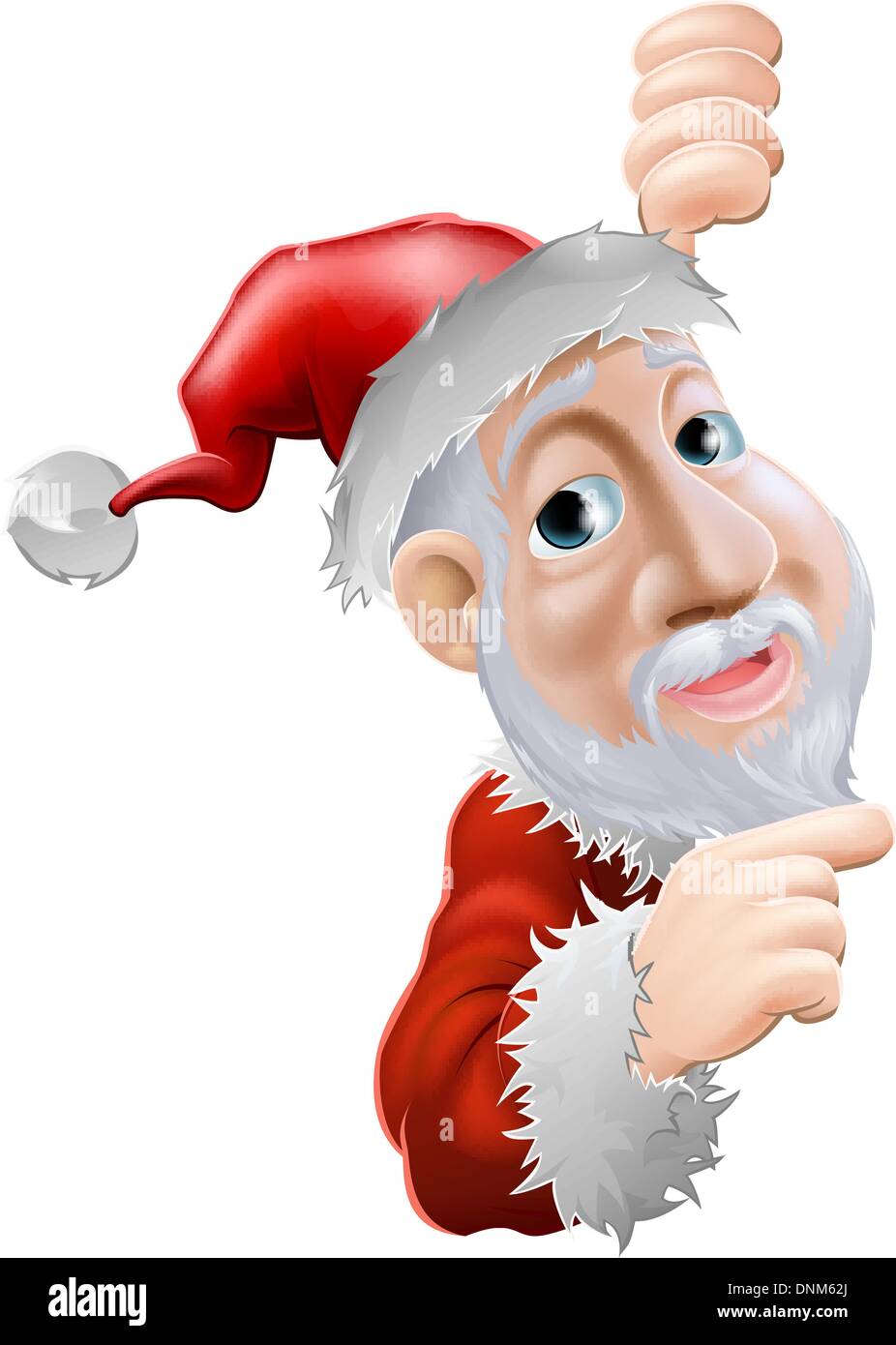 An Illustration Of A Happy Cartoon Santa Smiling And Pointing To The