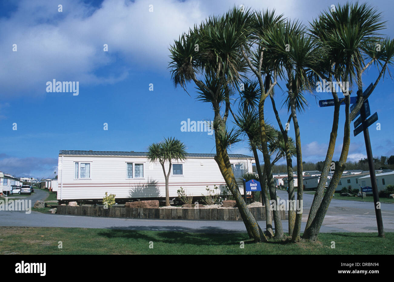 Haven Sandy Bay caravan site, Devon Cliffs, near Exmouth, Devon Stock