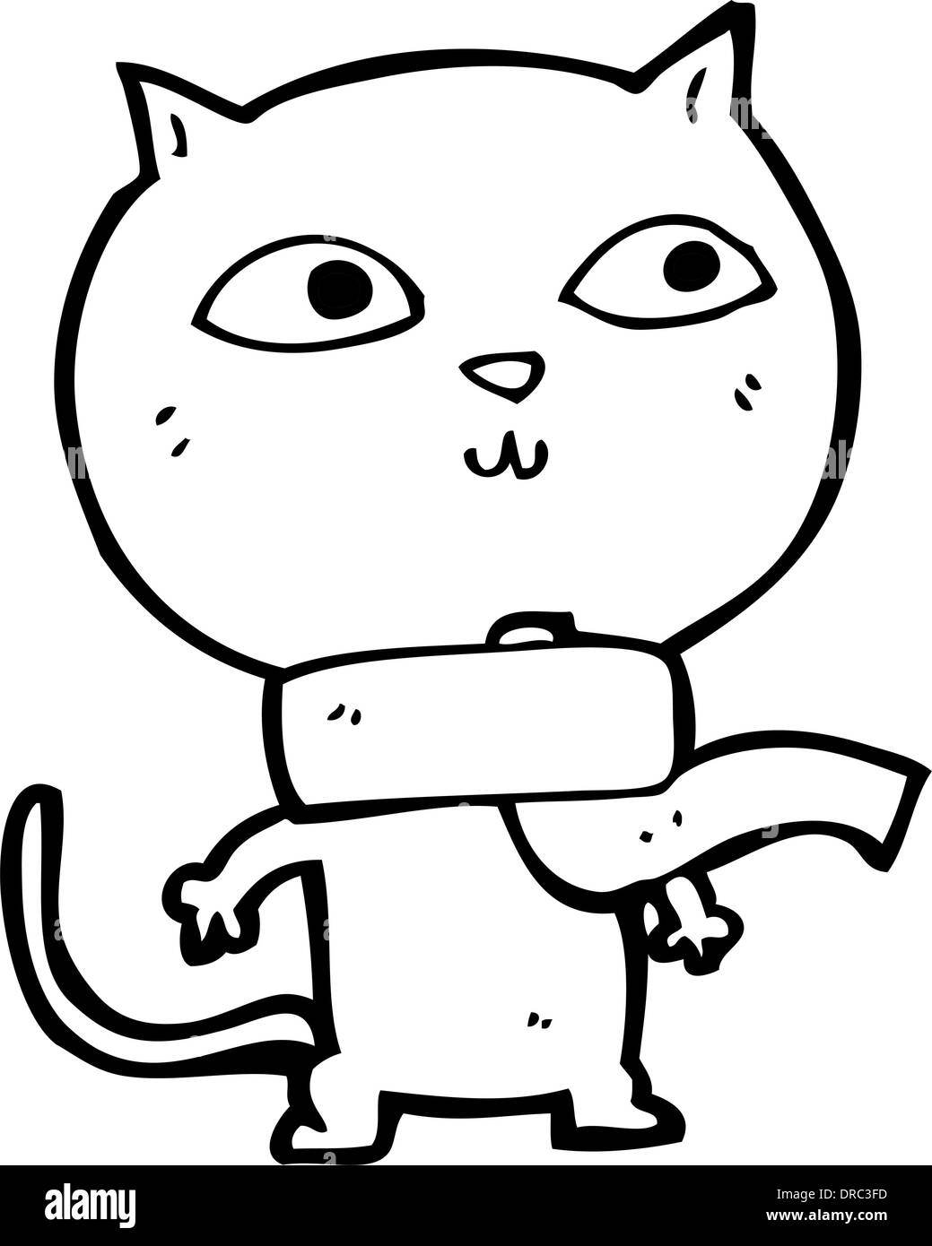 cartoon funny cat wearing scarf Stock Vector Art & Illustration, Vector