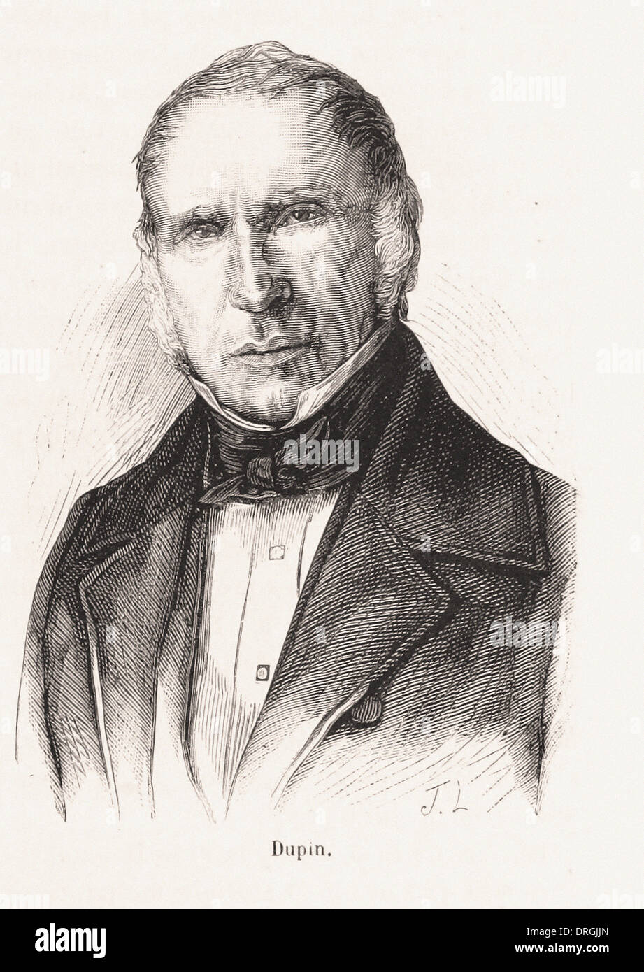 France Portrait Of Dupin French Engraving Xix Th Century Hi Res Stock