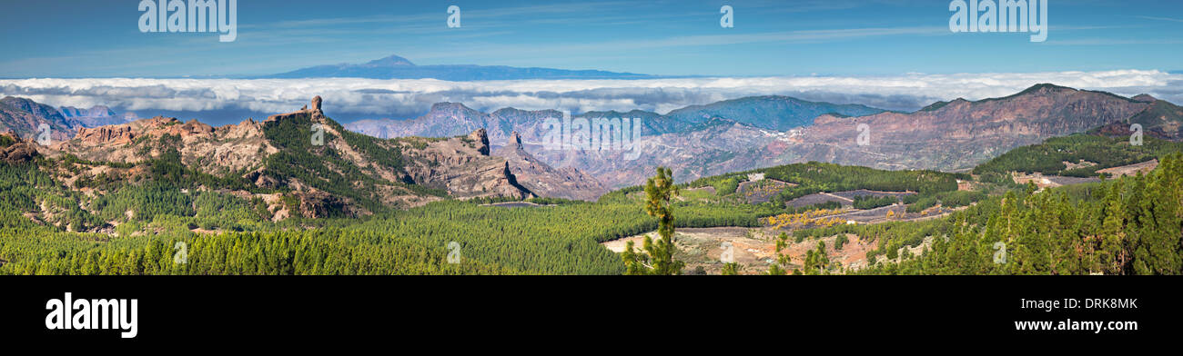 View Westwards From Pico De Las Nieves Gran Canaria With Roque Nublo