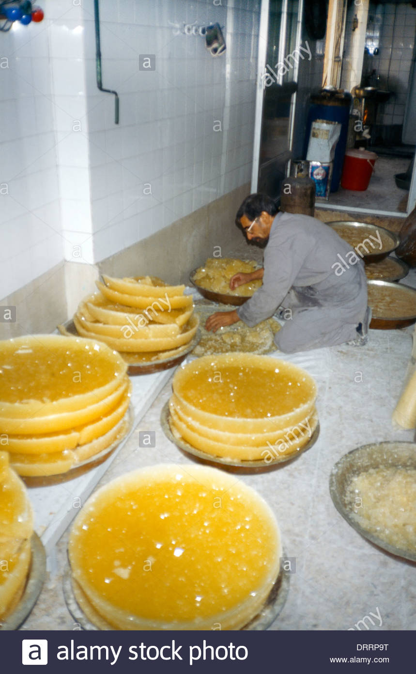 Yazd Iran Nabat Sweet Made From Raw Sugar In Factory Stock Photo