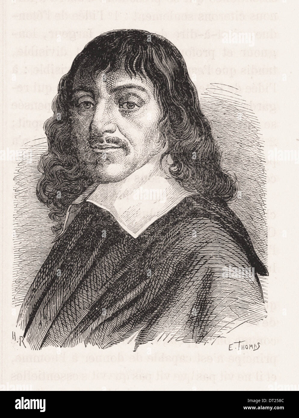 France Portrait Of Descartes French Engraving Xix Th Century Hi Res