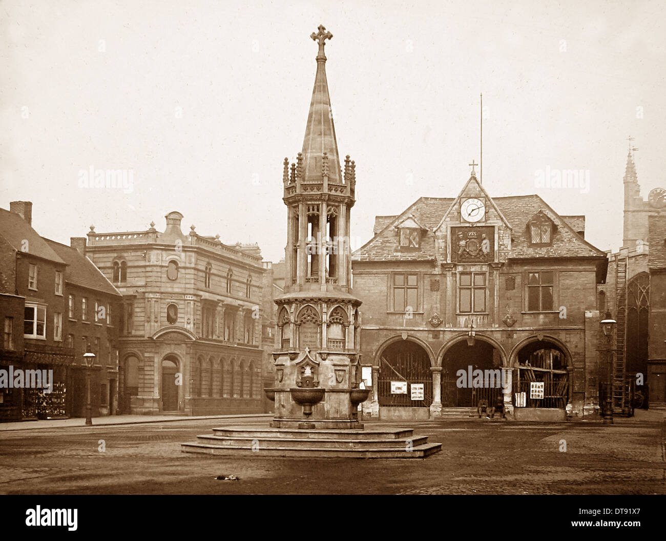 Peterborough Market Square Victorian period Stock Photo, Royalty Free