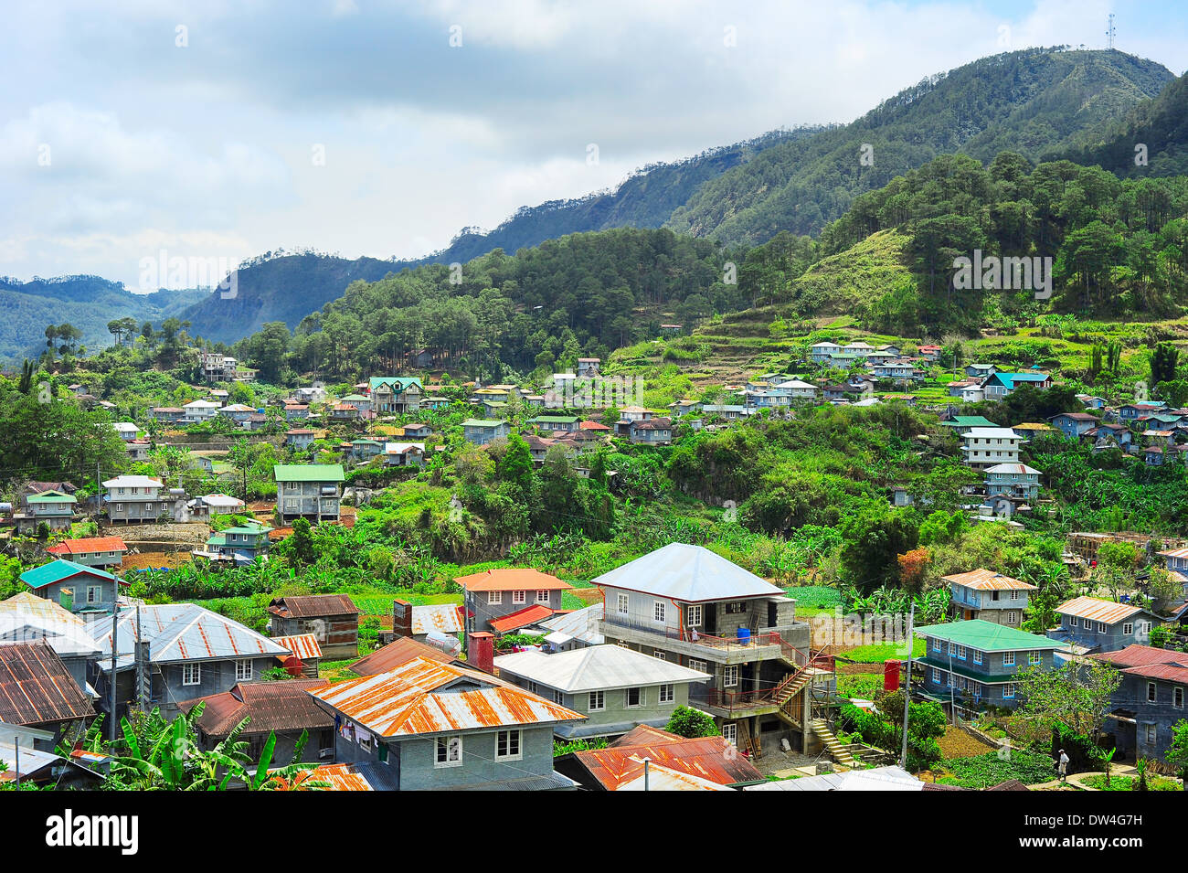 Village in Cordillera mountains, Luzon, Philippines Stock Photo