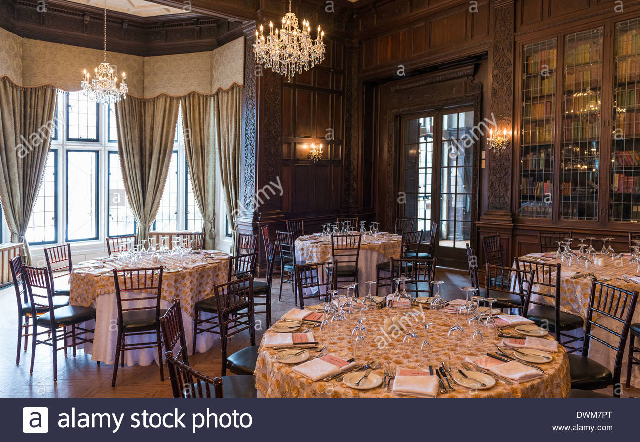 Indoors at Casa Loma in Toronto, Canada. Interior of a classic Stock