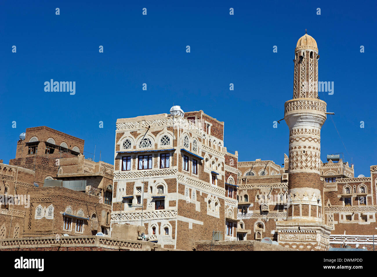 Old City of Sanaa, UNESCO World Heritage Site, Yemen, Middle East Stock