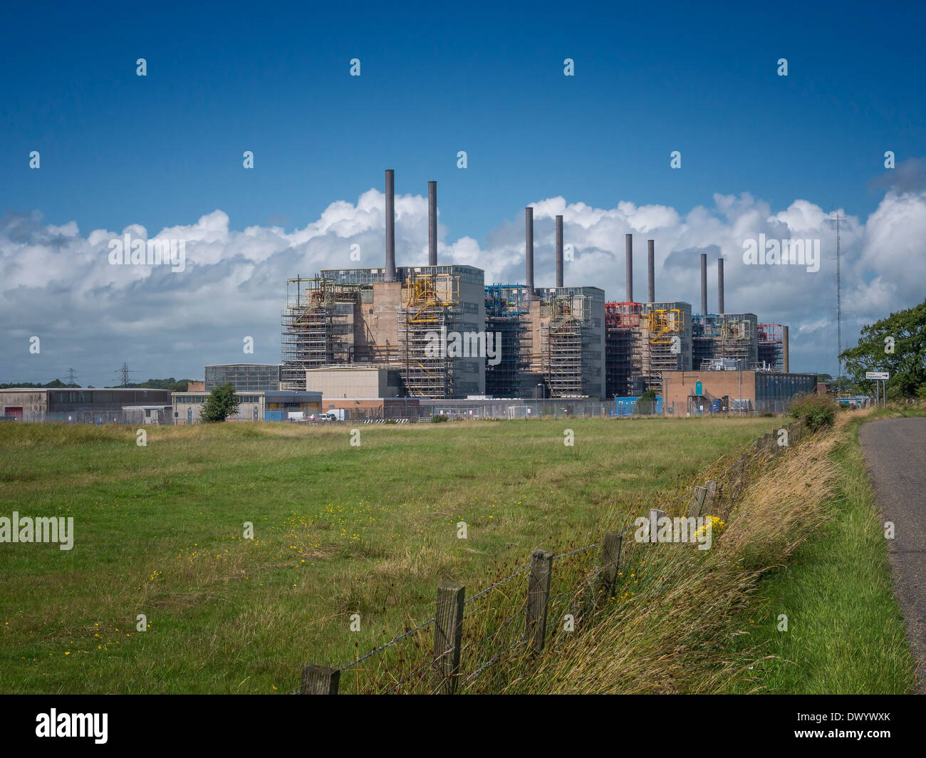 The Chapelcross nuclear power station, near Annan, Scotland. The four