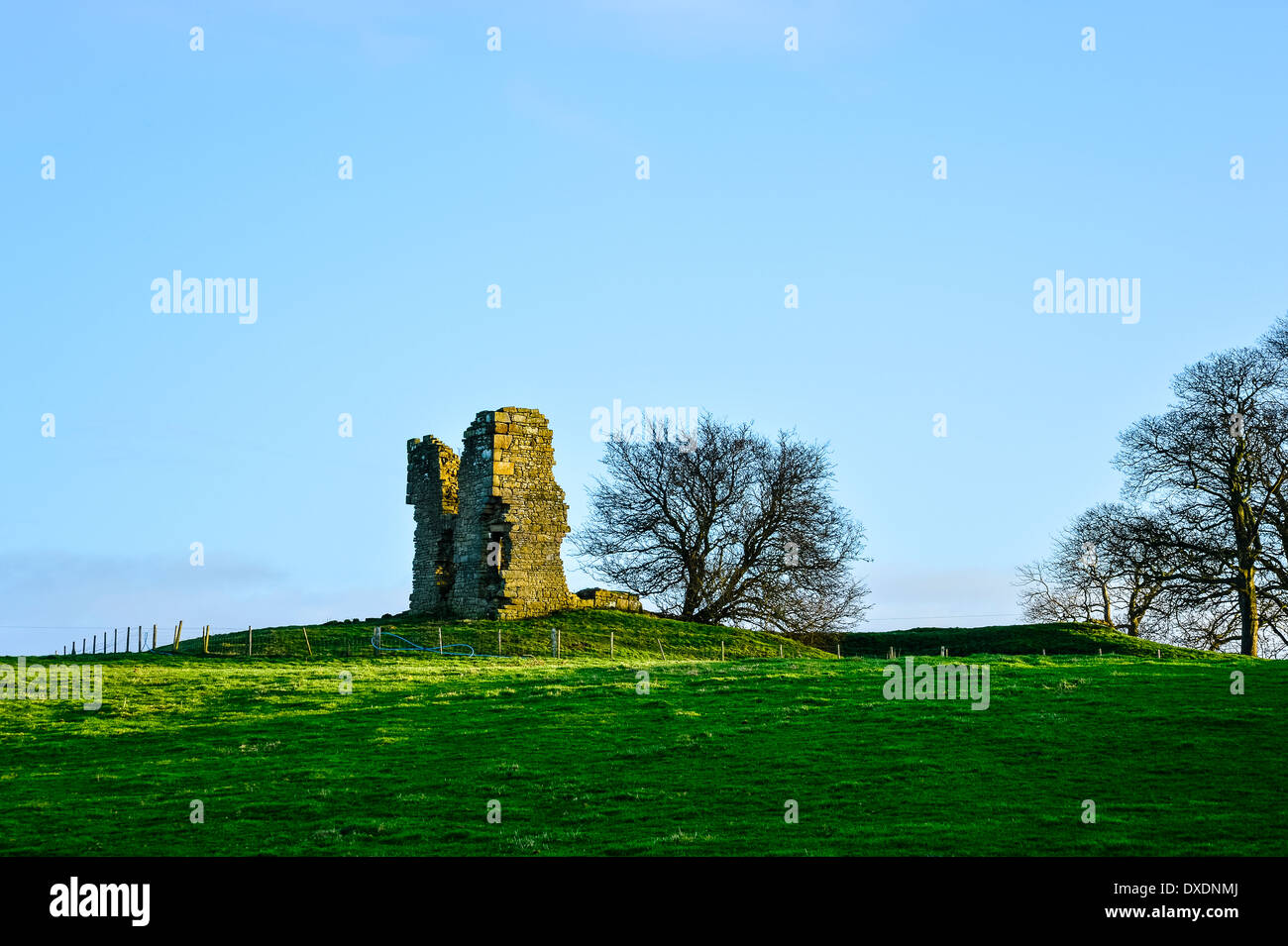 Remains of Greenhalgh Castle at Garstang Lancashire Stock Photo