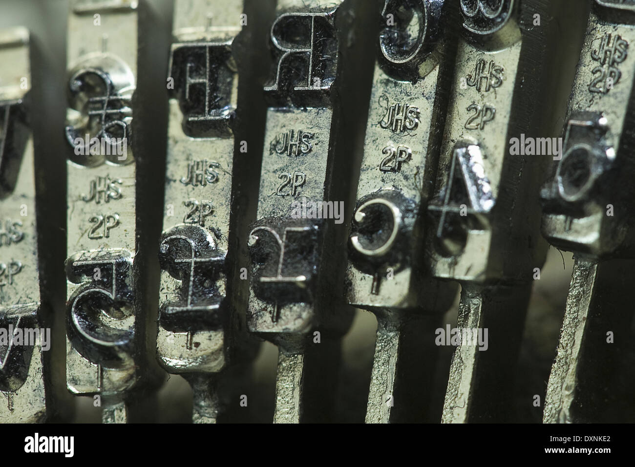 Close Up Of A Classic Mechanical Typewriter Typebars Stock Photo Alamy