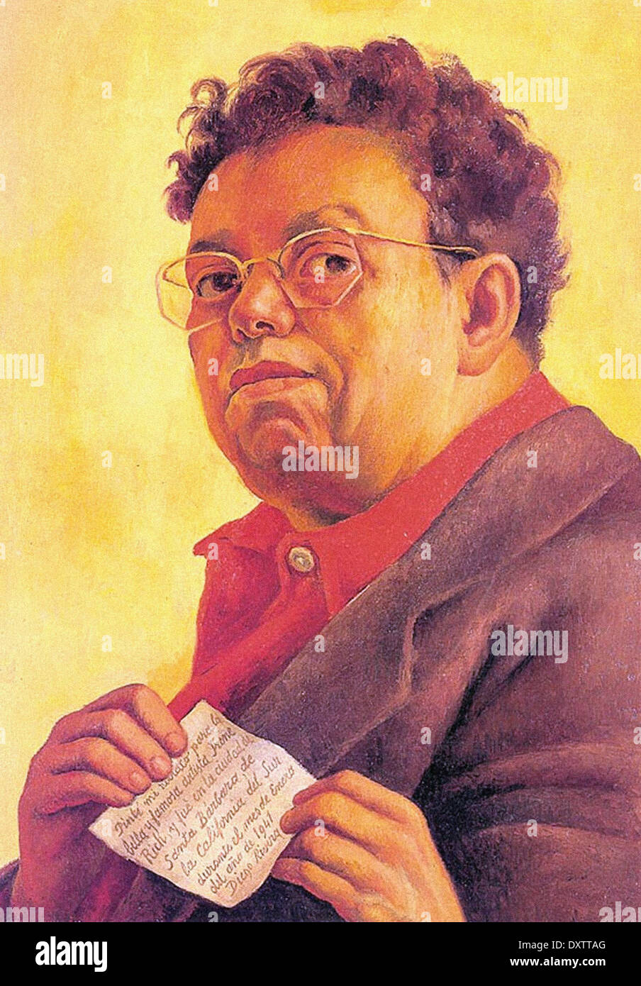 Diego Rivera Self-Portrait Dedicated to Irene Rich Stock Foto