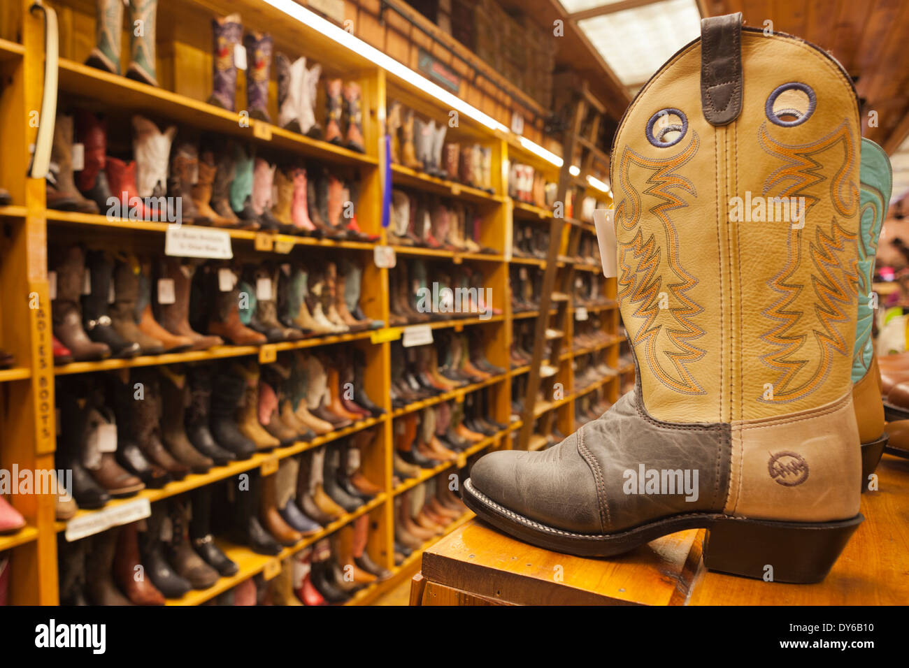 USA, South Dakota, Wall, Wall Drug Store, cowboy boots Stock Photo ...
