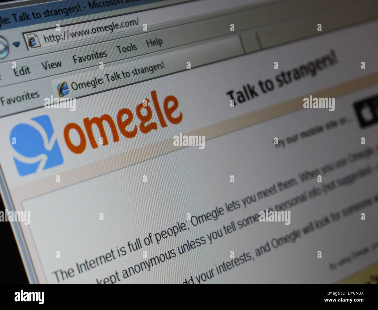 Omegle Online Chat Room Website Stock Photo Royalty Free Image