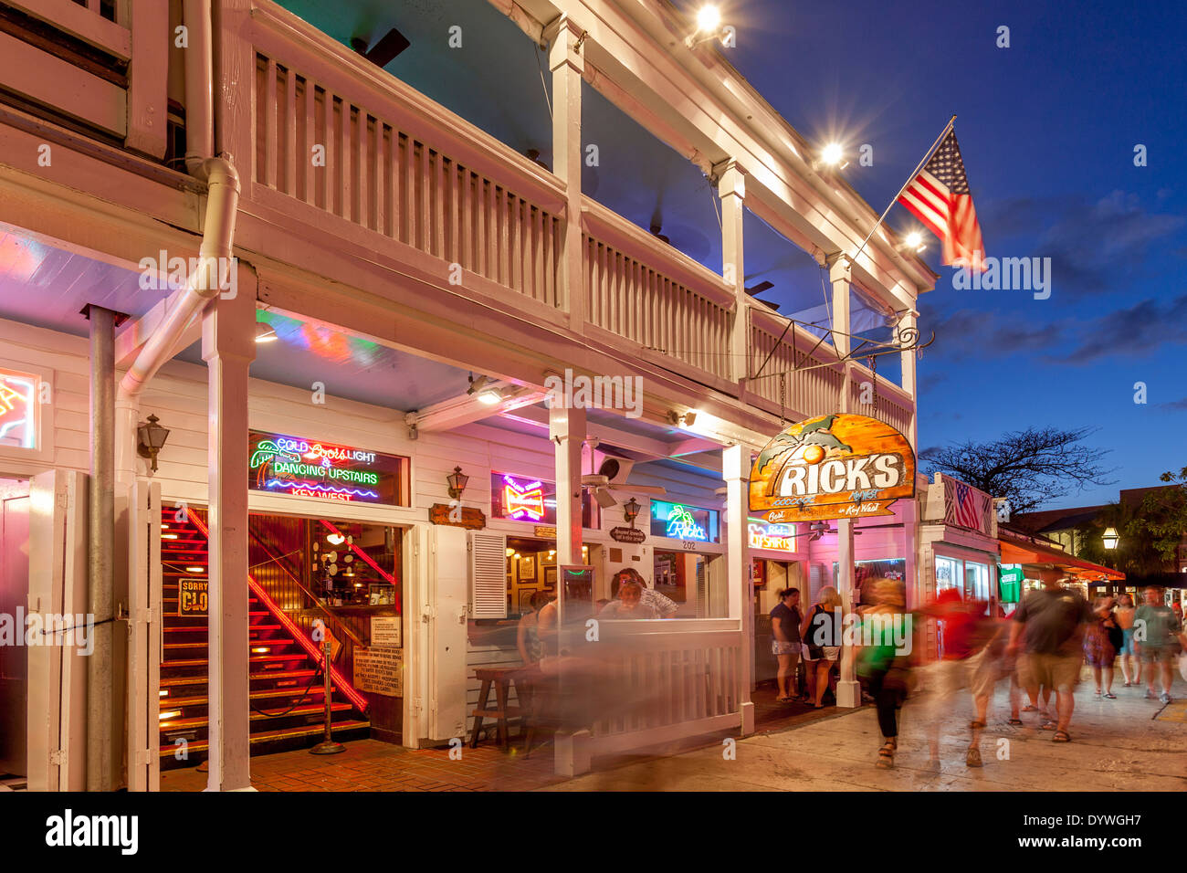 Rick's Bar, Duval Street, Key West, Florida, USA Stock Photo, Royalty
