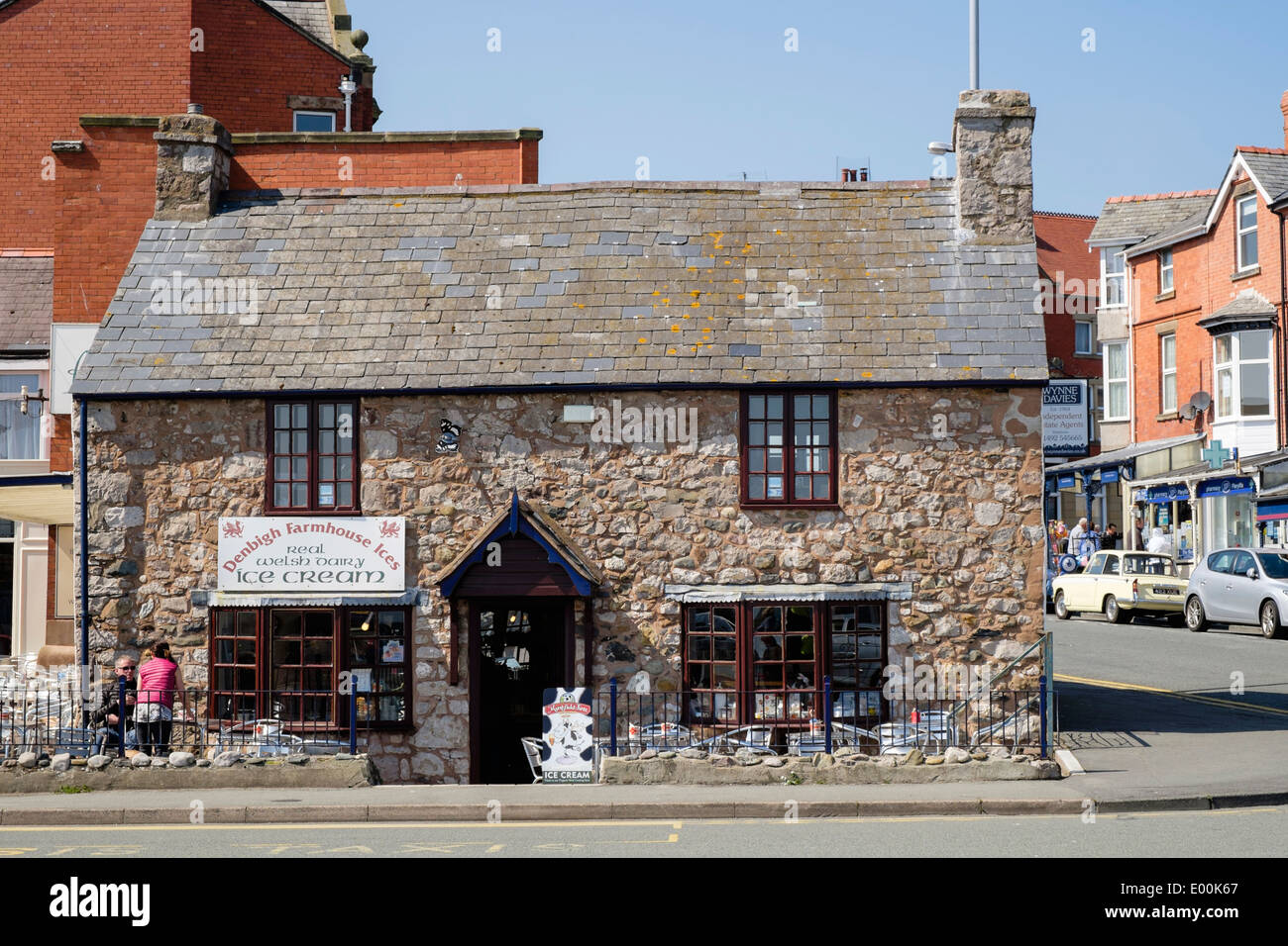 Cafe in old stone cottage on the seafront in RhosonSea, Colwyn Bay