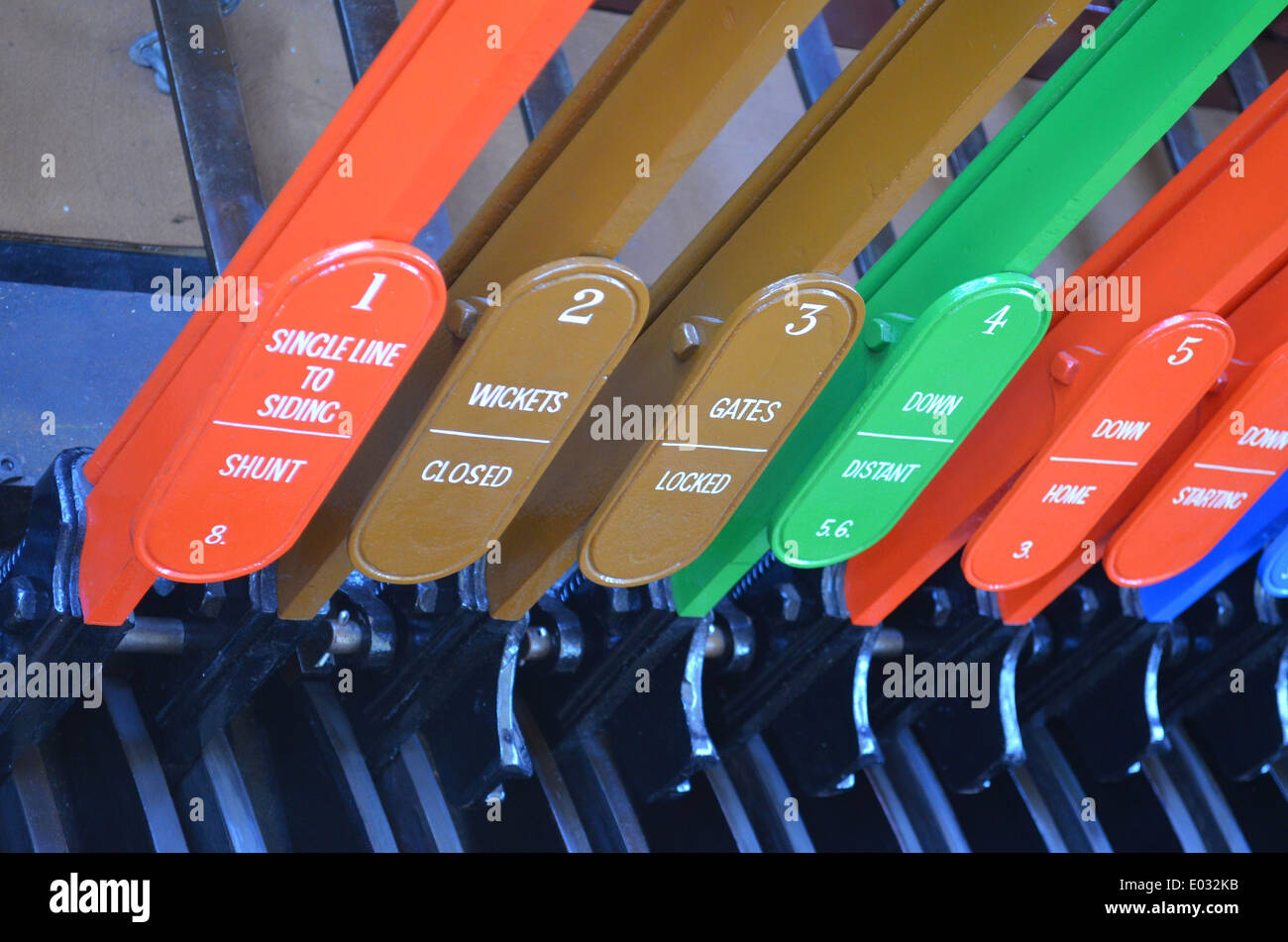 Railway signal box point levers Stock Photo, Royalty Free Image 68909439 Alamy