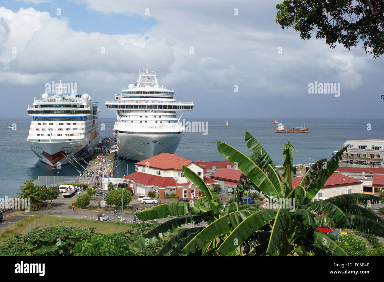 Cruise ships in the harbour of Saint Grenada, Caribbean