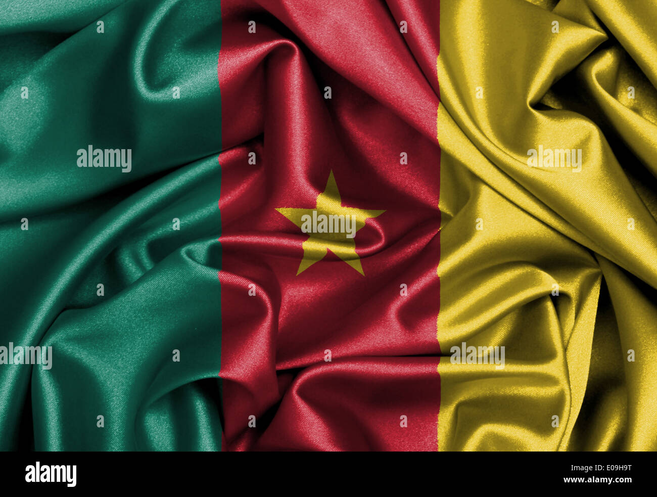 Satin Flag Three Dimensional Render Flag Of Cameroon Stock Photo Alamy