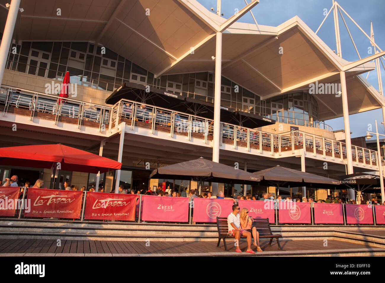 Bar and Restaurant, Gunwharf Quays Shopping Centre, Portsmouth Stock