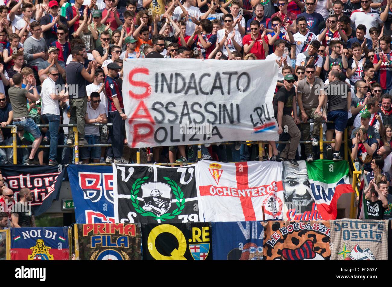 Bologna, Italy. 10th May, 2014. Bologna fans Football/Soccer Stockfoto