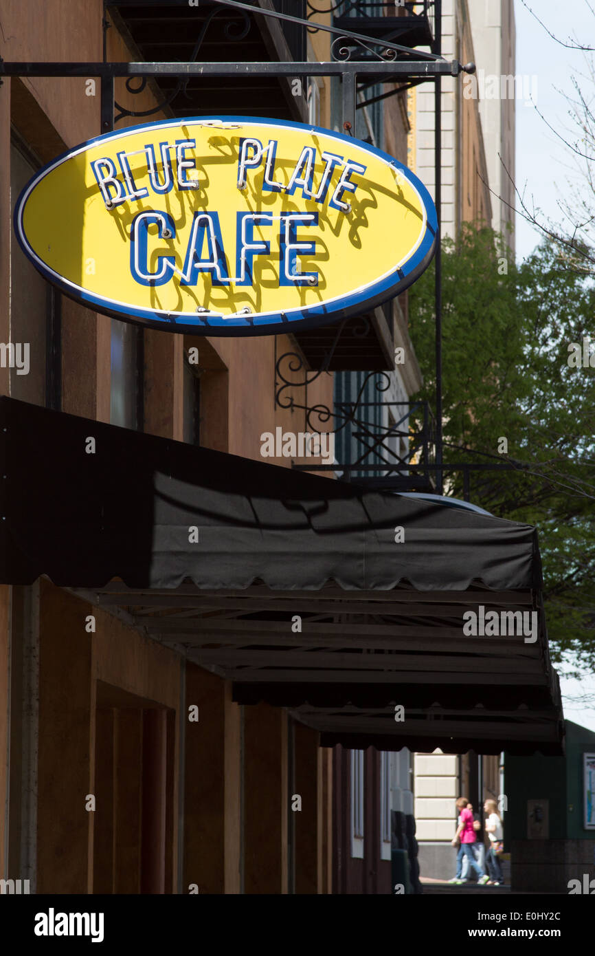Blue Plate Cafe in downtown Memphis Stock Photo, Royalty Free Image