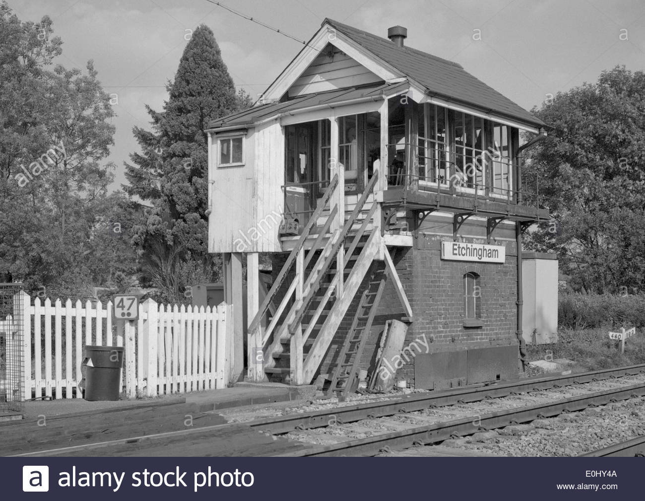 Etchingham Signal Box Sussex UK 1982 Stock Photo, Royalty Free Image