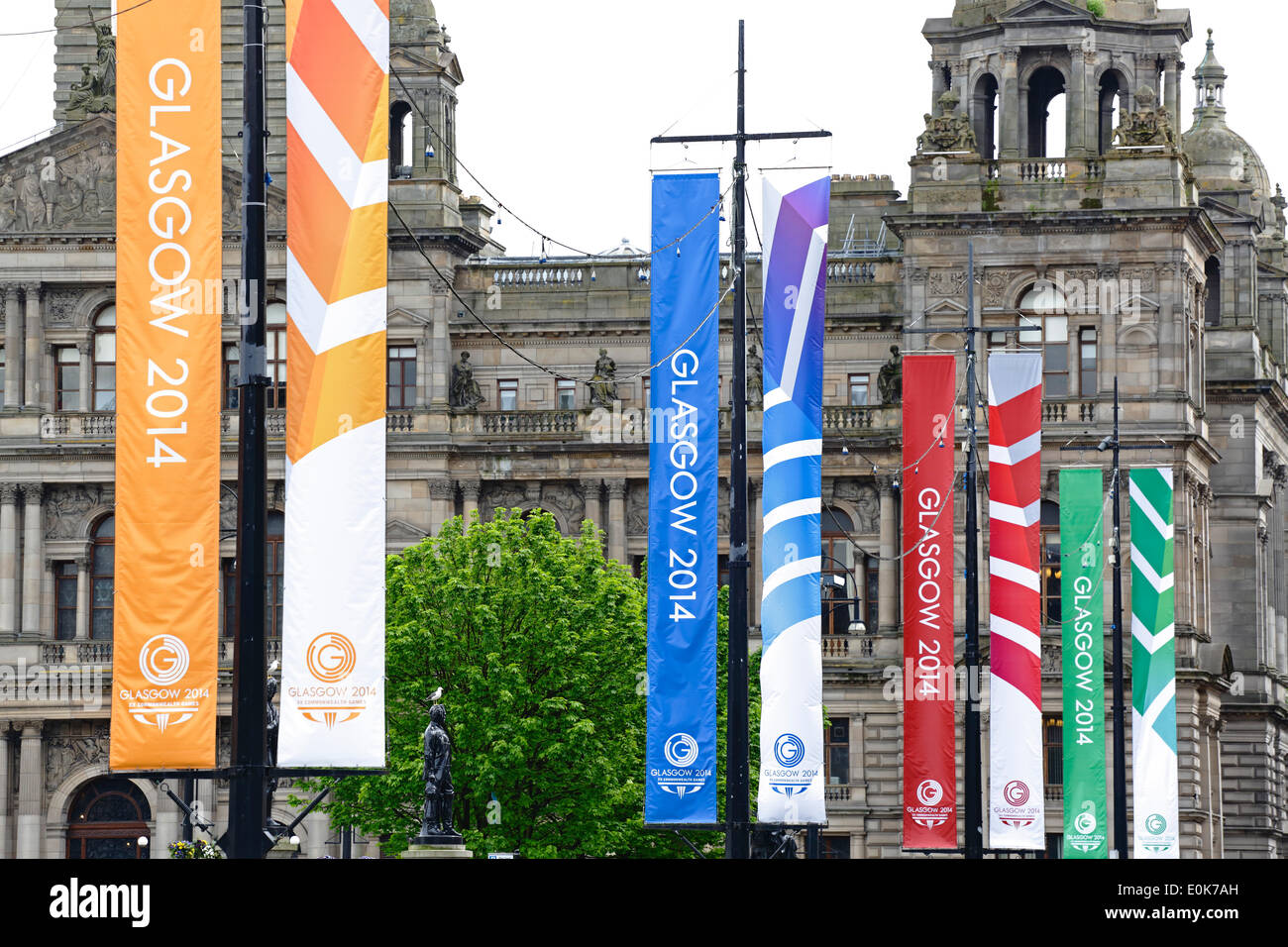 Ahead of the Commonwealth Games in Glasgow colourful banners erected