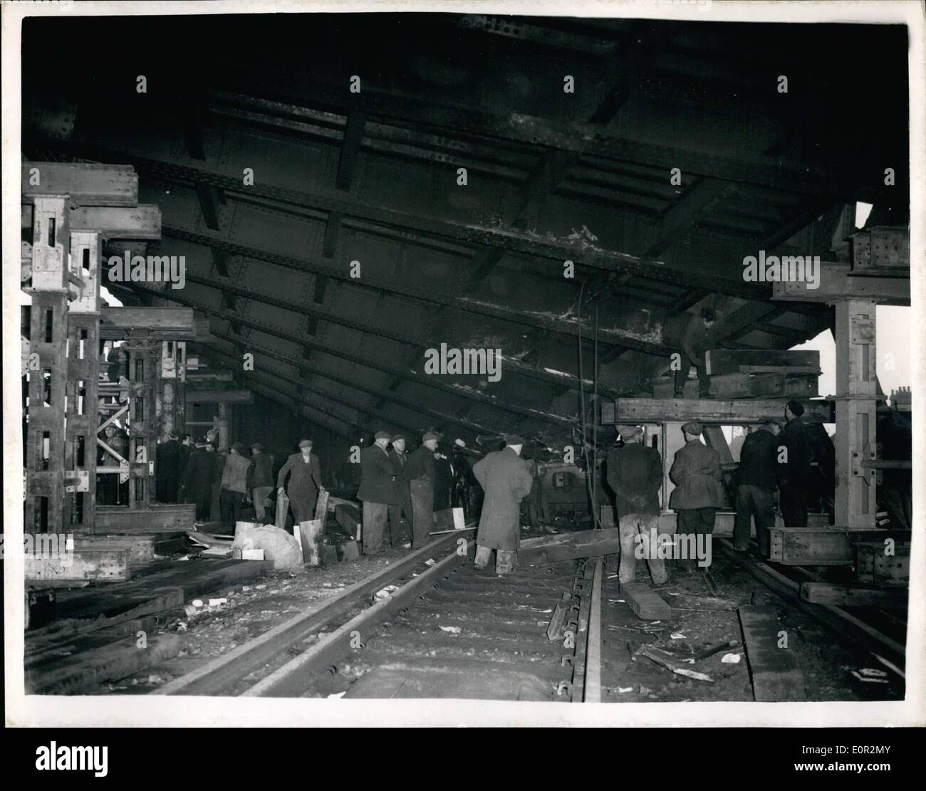 Dec. 12, 1957 Rescue work goes on in the Lewisham rail crash Stock