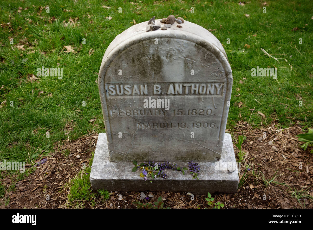 Susan B Anthony grave in Mount Hope cemetery Rochester NY Stock Photo