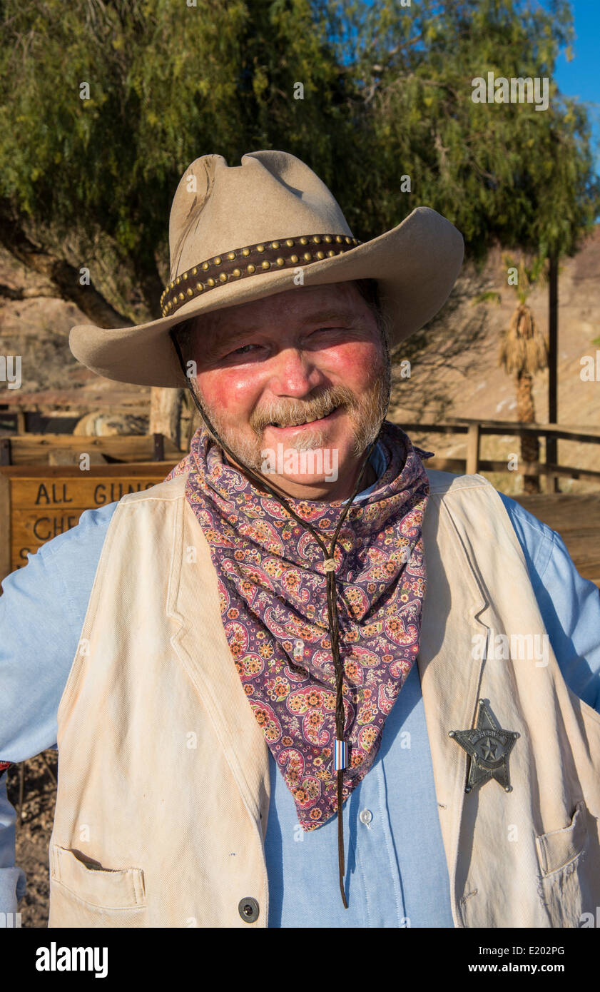 Calico Ghost Town Barstow CA California sheriff in costume for Stock
