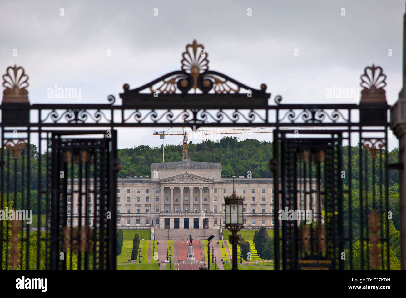 Stormont gates and park Belfast Northern Ireland Stock Photo, Royalty