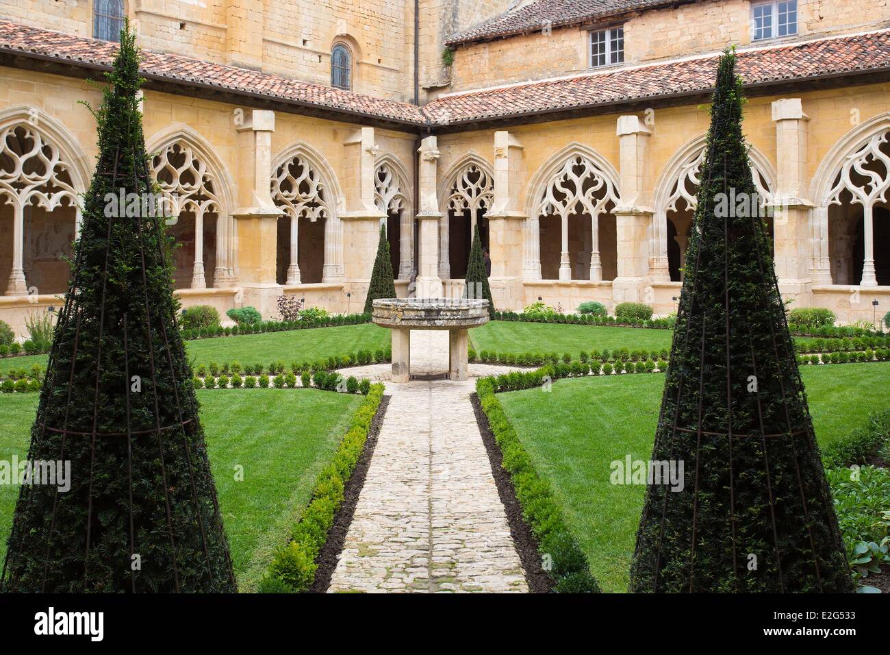 France Dordogne Perigord Noir Le Buisson de Cadouin cloister of Stock