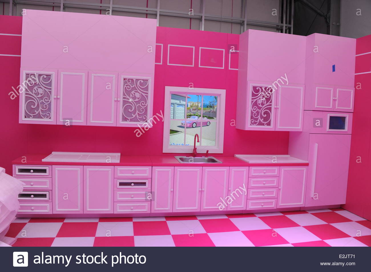 Kitchen at a guided tour at barbie the dreamhouse experience in mitte where berlin germany when 12 apr 2013