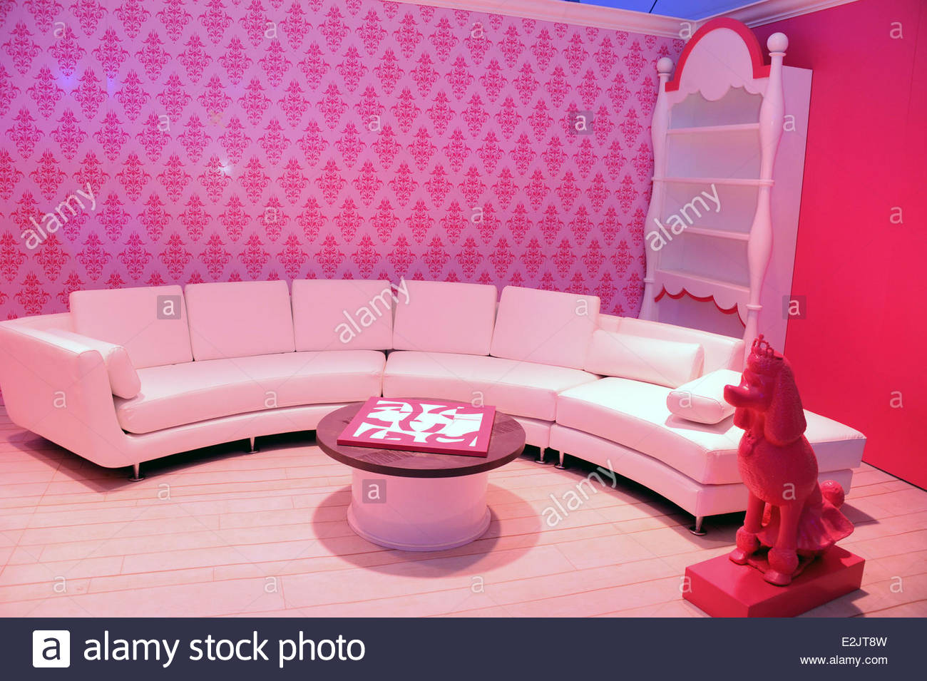 Living room at a guided tour at barbie the dreamhouse experience in mitte where berlin germany when 12 apr 2013