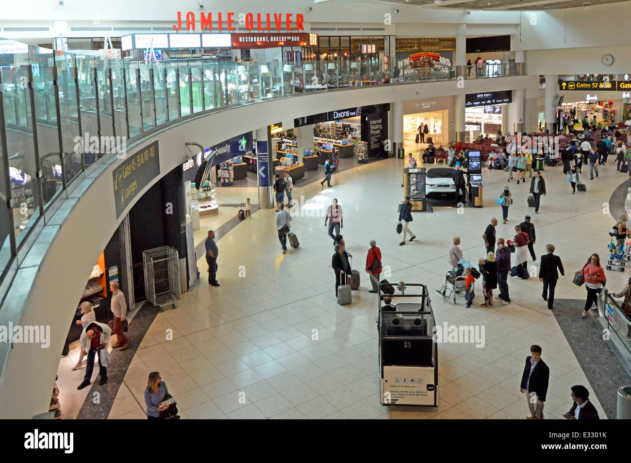 Jamie Oliver restaurant above the Gatwick Airport North Terminal Stock Photo, Royalty Free Image