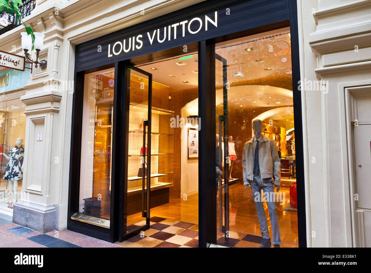 Luxury Louis Vuitton shop inside the famous Gum shopping mall in Stock Photo, Royalty Free Image ...