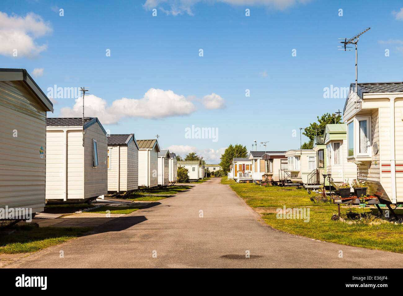Static caravan Holiday Park in Prestatyn, North Wales, United Stock Photo, Royalty Free Image
