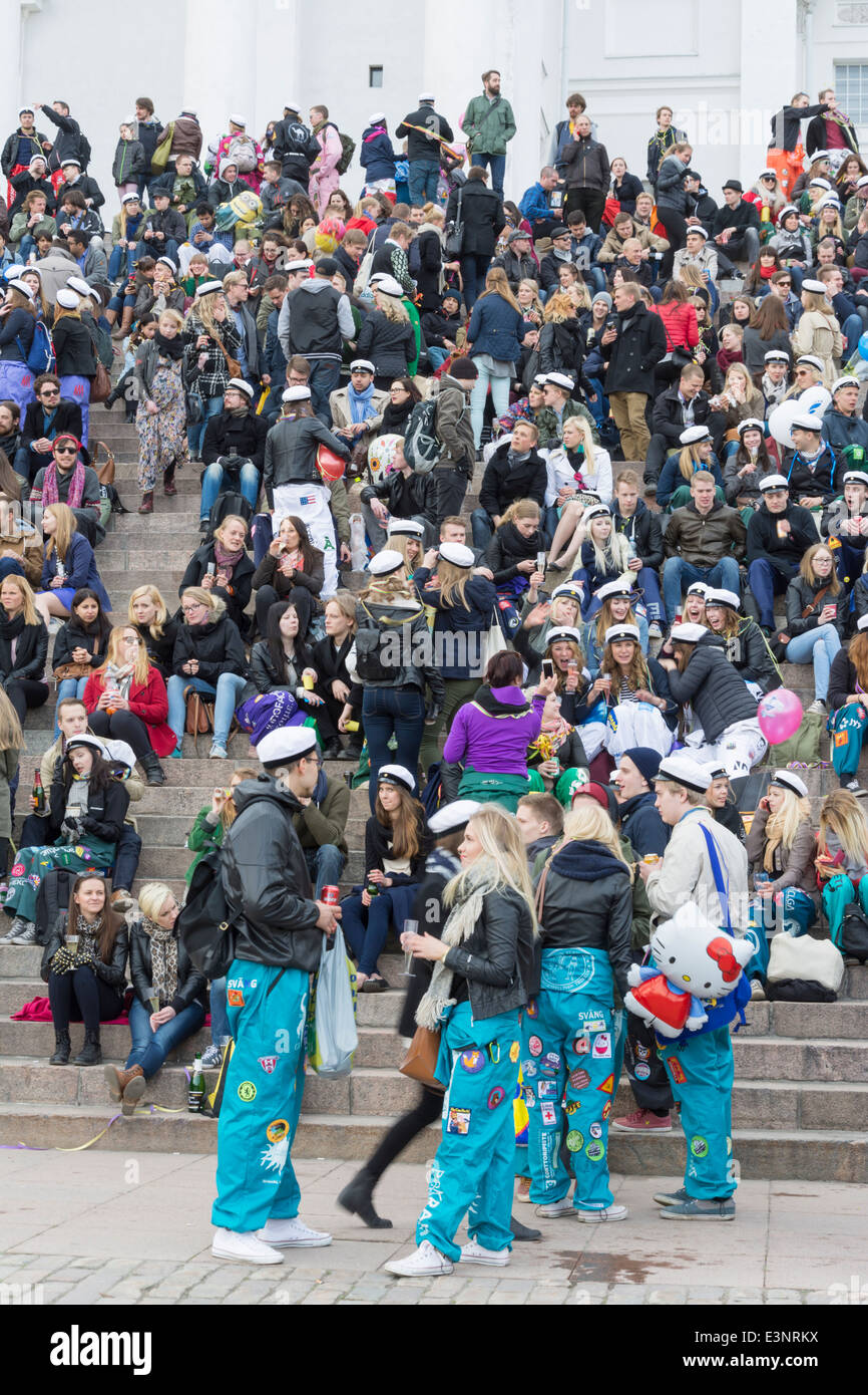 May Day Eve Celebration in Helsinki 2014 at Helsinki Senate Square