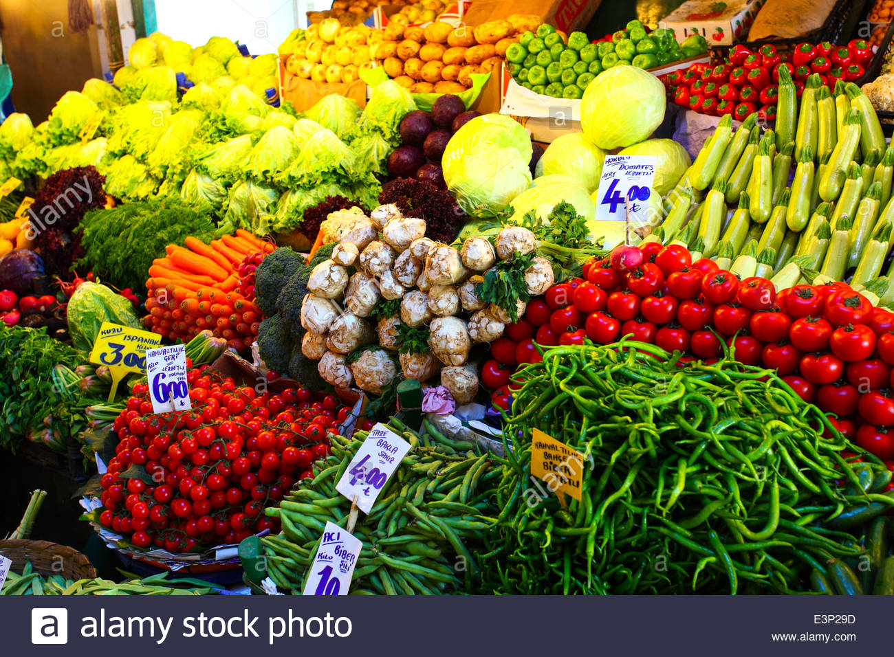Fruits and vegetables in a street market in Üsküdar, Istanbul, Turkey