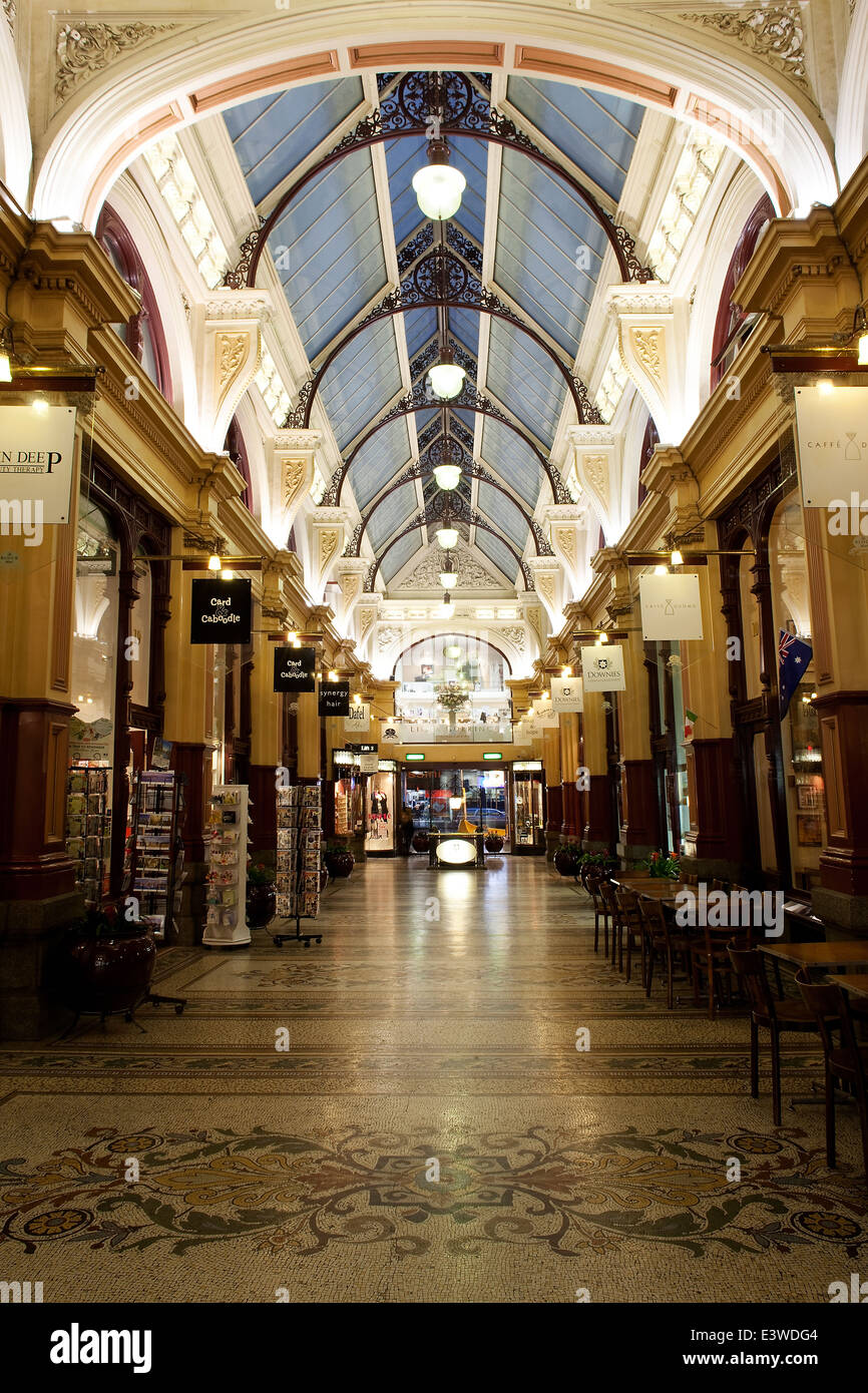 Melbourne city Australia shops in shopping arcade or mall street Stock Photo, Royalty Free Image ...