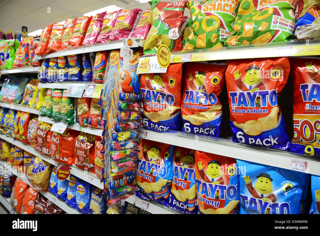 Packets of crisps on a supermarket shelf Stock Photo, Royalty Free Image 71250556 Alamy