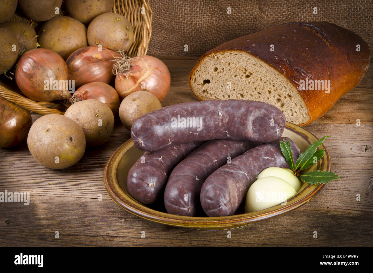 Krupniok Traditional Blood Sausage In Polish Cuisine Stock Photo Alamy