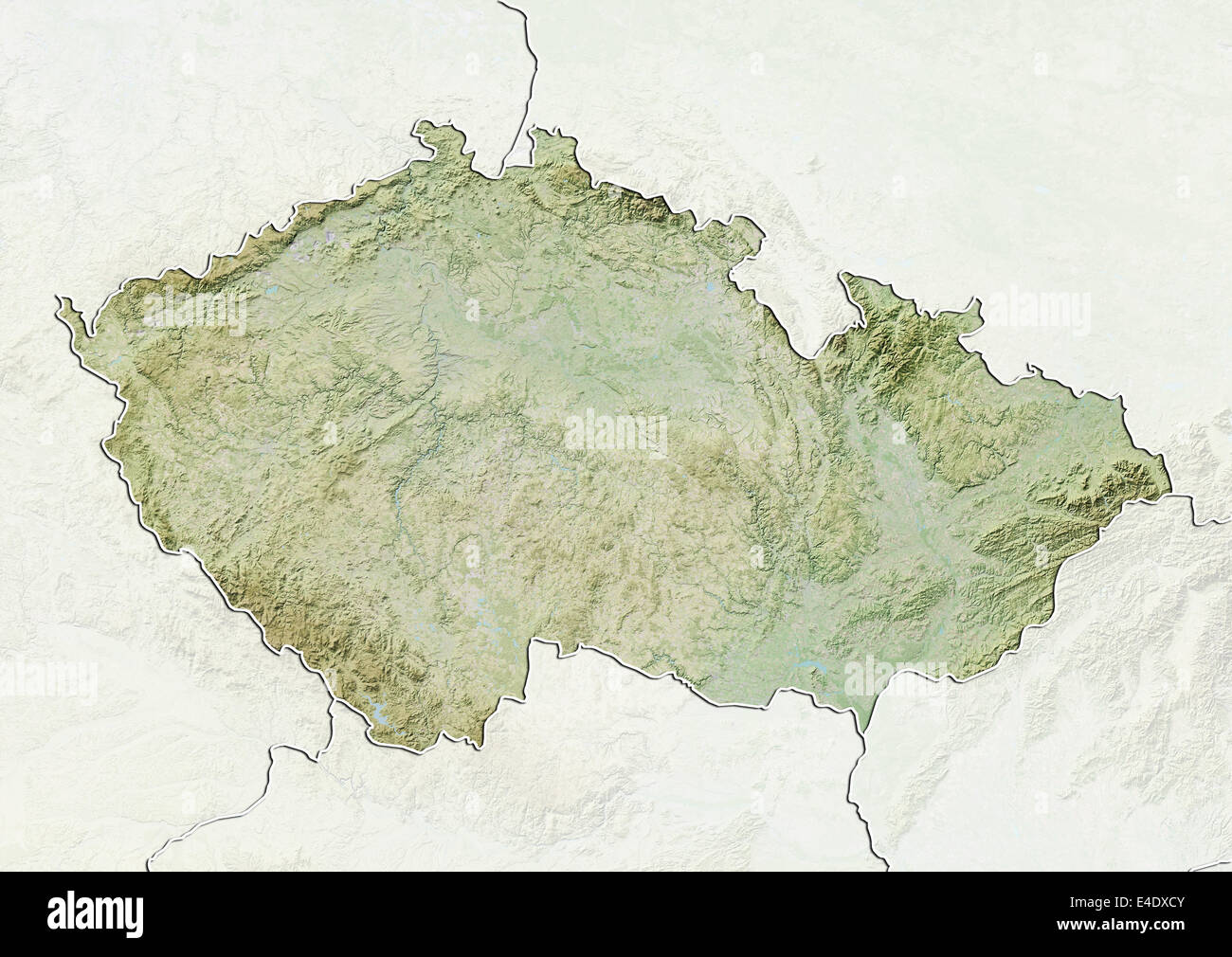 Czech Republic Relief Map With Border And Mask Stock Photo Alamy