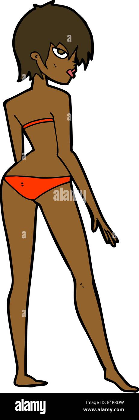 Cartoon Woman In Bikini Stock Vector Image Art Alamy